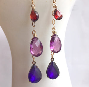 Ultraviolet Candlelit Cafe Dangles, mixed metal, limited quantity