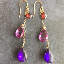 Load image into Gallery viewer, Ultraviolet Candlelit Cafe Dangles, mixed metal, limited quantity