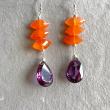 Load image into Gallery viewer, Carnelian and Alexandrite Dangles