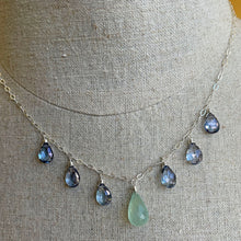 Load image into Gallery viewer, Chalcedony and Sparkling Mystic Blue Quartz Necklace