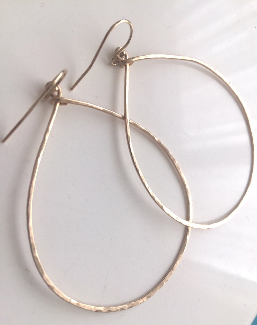 STERLING SILVER Cheri ( ignore gold photos)  Hammered Hoop Earrings, Size LARGE Sterling Silver