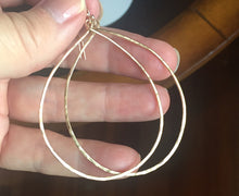 Load image into Gallery viewer, STERLING SILVER Cheri ( ignore gold photos)  Hammered Hoop Earrings, Size LARGE Sterling Silver