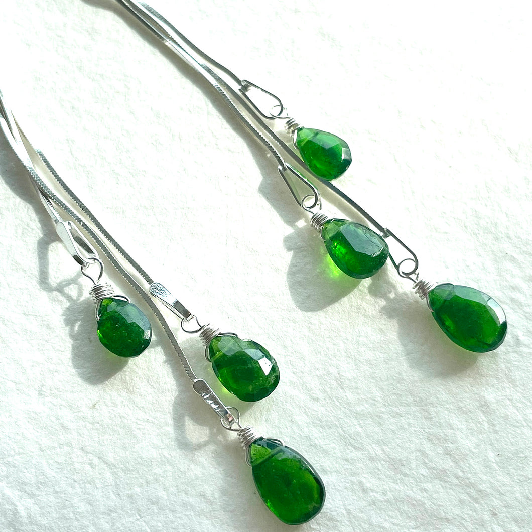 Dripping with Chrome Diopside Earrings