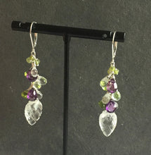 Load image into Gallery viewer, Carved Leaf Cluster in Crystal, White Topaz, Peridot &amp; More