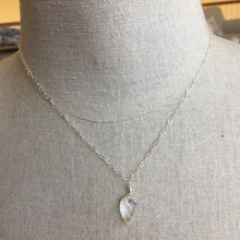 Load image into Gallery viewer, White Topaz Quartz Carved Leaf Necklace