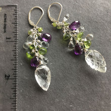 Load image into Gallery viewer, Carved Leaf Cluster in Crystal, White Topaz, Peridot &amp; More