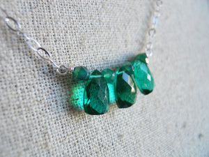 Mini Cleo Goddess Emerald Green Pyramid earrings