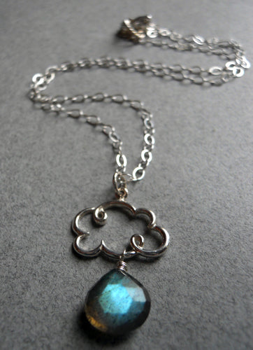 Cloud Charm Necklace with Labradorite