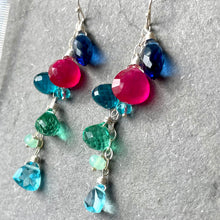 Load image into Gallery viewer, Colorful Day Cascade Earrings, metal options