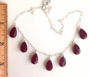 Contessa necklace- Deep Red, 7 stone