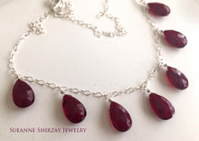 Load image into Gallery viewer, Contessa necklace- Deep Red, 7 stone