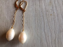 Load image into Gallery viewer, Freshwater Pearl Dangle Earrings, Sterling, Gold, or Rose Gold