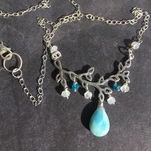 Load image into Gallery viewer, Larimar Branch Necklace