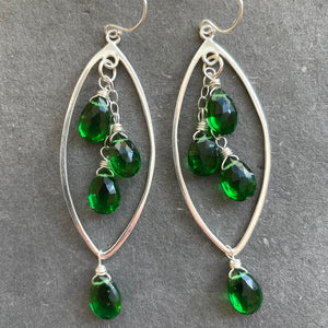 Emerald Green Marquise Earrings