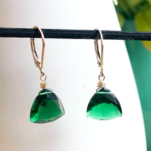 Load image into Gallery viewer, Trillionaire Earrings, Emerald Green leverback