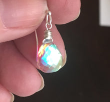 Load image into Gallery viewer, Fire Rainbow Moonstone Teardrop Dangles, metal choices