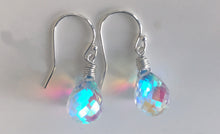 Load image into Gallery viewer, Fire Rainbow Moonstone Teardrop Dangles, metal choices