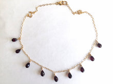 Load image into Gallery viewer, Garnet Necklace, Gold, Rose Gold or Silver