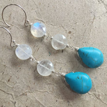 Load image into Gallery viewer, Howlite and Moonstone Stack Earrings