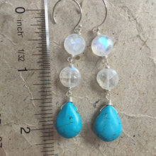Load image into Gallery viewer, Howlite and Moonstone Stack Earrings