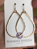 The Kristiana Hammered Hoop Earrings in 14K Gold Filled, Size: Medium, earwire options