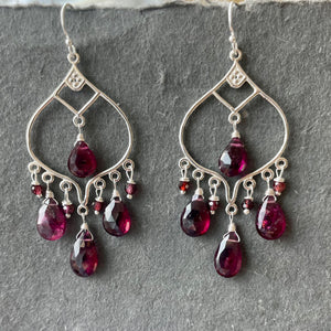 Balinese Rhodolite Garnet Chandeliers