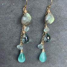 Load image into Gallery viewer, Shimmer Lover Labradorite Cascade Earrings lol