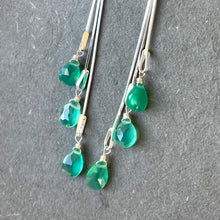 Load image into Gallery viewer, Dripping with Emerald Onyx Tassel Earrings