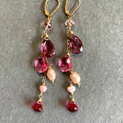 Palm Springs Kunzite Cascade Earrings