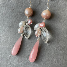 Load image into Gallery viewer, Guava Quartz and gemstone dangles