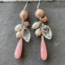 Load image into Gallery viewer, Guava Quartz and gemstone dangles
