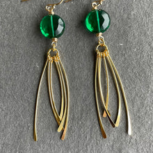Load image into Gallery viewer, Emerald Coin Tassel Earrings