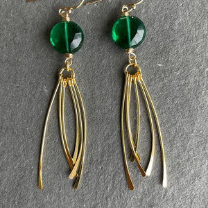 Emerald Coin Tassel Earrings