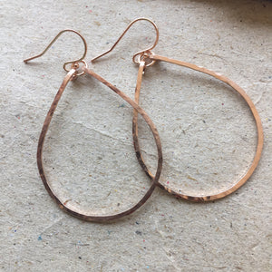 Ava Hammered Hoop Earrings in 14K Rose Gold Filled, Sterling, or 14k gold filled Size: Small