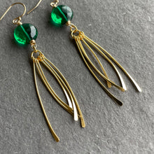 Load image into Gallery viewer, Emerald Coin Tassel Earrings
