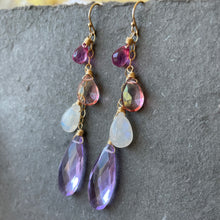 Load image into Gallery viewer, Violeta Chalcedony and Moonstone Cascade Earrings