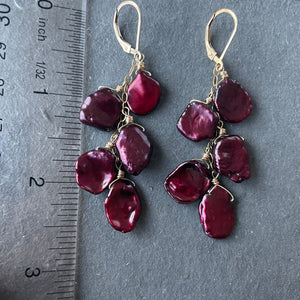 Pomegranate Splash Pearl Earrings