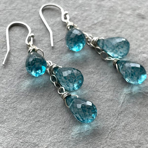 Water Drops Mystic Blue Earrings