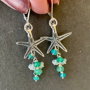 Starfish and Opal Earrings