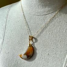 Load image into Gallery viewer, Moon Agate Necklace, White, Peach Cherry Blossom, OOAK