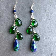 Load image into Gallery viewer, Lapis Lazuli Turquoise Cascade Earrings