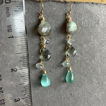 Load image into Gallery viewer, Shimmer Lover Labradorite Cascade Earrings lol
