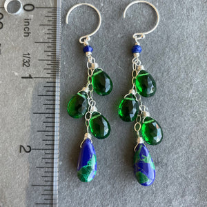 Lapis Lazuli Turquoise Cascade Earrings
