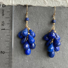 Load image into Gallery viewer, Lapis Cluster Earrings