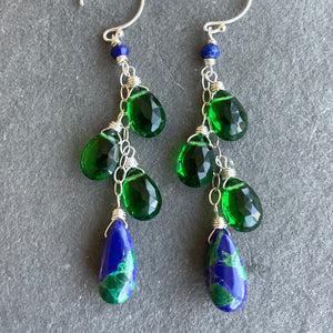 Lapis Lazuli Turquoise Cascade Earrings