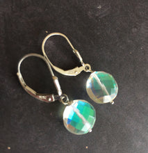 Load image into Gallery viewer, Fire Opal Coin earrings, choose metal/earwire
