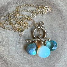 Load image into Gallery viewer, Opalite Trio Toggle Necklace, OOAK
