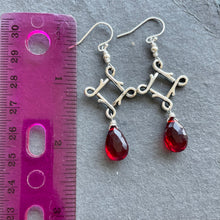 Load image into Gallery viewer, Garnet Red Celtic Dangles