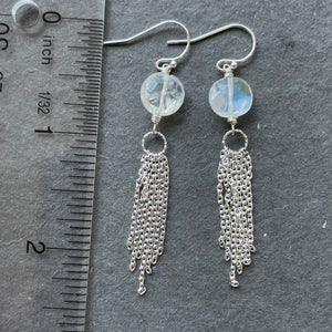 Moonstone Tassel earrings, OOAK