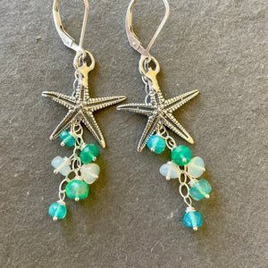 Starfish and Opal Earrings